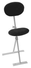 Kappes Siège assis-debout rabattable ErgoPlus® avec dossier, hauteur d’assise 550 - 900 mm, assise gris foncé