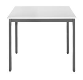 Table polyvalente rectangulaire en tube carré, largeur x profondeur 700 x 600 mm, panneau gris clair