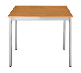 Table polyvalente rectangulaire en tube carré, largeur x profondeur 700 x 600 mm, panneau cerisier