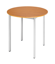 Table polyvalente ronde tube carré, Ø 800 mm, panneau cerisier