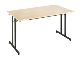 Table pliante polyvalente gerbable, largeur x profondeur 1400 x 800 mm, panneau érable