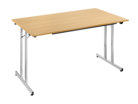 Table pliante polyvalente gerbable, largeur x profondeur 1400 x 800 mm, panneau hêtre