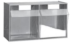 bloc à tiroirs basculants, 2 bacs, gris/transparent
