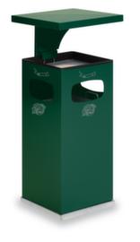 VAR Cendrier poubelle avec 3 ouvertures d'introduction, vert mousse