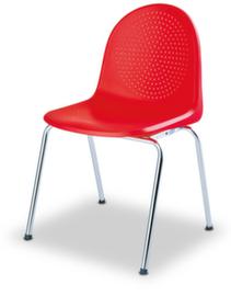 Nowy Styl Chaise coque en plastique avec dossier rond, rouge