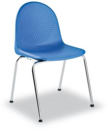 Nowy Styl Chaise coque en plastique avec dossier rond, bleu