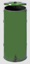 VAR Collecteur de déchets ignifugé, 120 l, RAL6001 vert émeraude