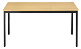Table polyvalente rectangulaire en tube carré, largeur x profondeur 1200 x 600 mm, panneau hêtre