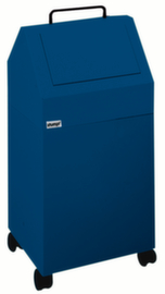 stumpf Conteneur de matériaux recyclables ignifugés, 45 l, RAL5010 bleu gentiane, couvercle RAL5010 bleu gentiane