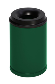 VAR Corbeille à papier avec tête étouffoir, 15 l, RAL6001 vert émeraude, partie supérieure noir