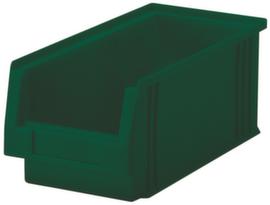 Lakape bac à bec empilable Eco adapté aux convoyeurs à rouleaux, vert, profondeur 230 mm, polypropylène