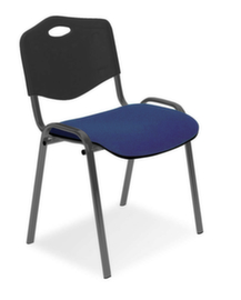 Nowy Styl Siège visiteur ISO avec dossier en plastique, assise tissu (100 % polyester), bleu foncé