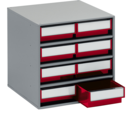 Treston petit bloc tiroirs, 8 tiroir(s), RAL7035 gris clair/rouge