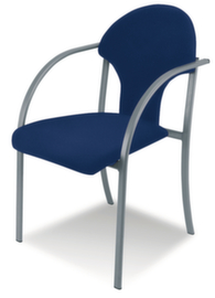 Nowy Styl Siège visiteur avec accoudoirs courbés, assise tissu (100 % polyoléfine), bleu