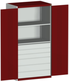 bott Armoire système cubio avec portes en panneaux perforés, 6 tiroir(s)