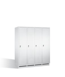 C+P Armoire vestiaire Evolo avec 4 compartiments + portes lisses, largeur de compartiment 400 mm