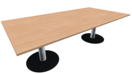 Gera Table de conférence Basis, largeur x profondeur 2400 x 1200 mm, panneau hêtre