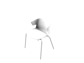 Quadrifoglio Chaise coque en plastique COVE avec piètement 4 pieds, blanc