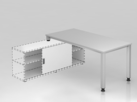 Table de rallonge pour buffet bas, largeur x profondeur 1600 x 800 mm, plaque gris