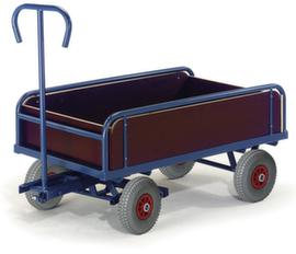 Rollcart Chariot à timon 2 axes avec direction, force 400 kg, plateau longueur x largeur 930 x 535 mm