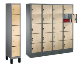 C+P Armoire multicases Evolo avec portes décor bois et max. 20 casiers