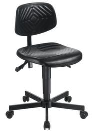 meychair Siège d'atelier Workster Komplex avec assise inclinable, assise mousse PU noir, avec roulettes