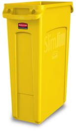 Rubbermaid Collecteur de recyclage Slim Jim® avec conduits d'air, 87 l, jaune