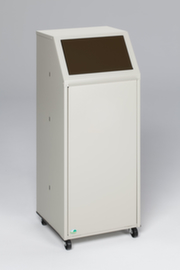 VAR collecteur de recyclage mobile, 69 l, RAL7032 gris silex, couvercle marron