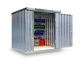 S&auml;bu Conteneur de stockage galvanis&eacute; FLADAFI&reg; avec porte battante