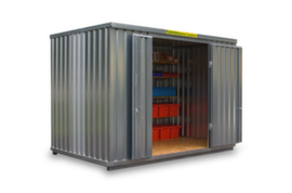 S&auml;bu Conteneur de stockage galvanis&eacute; grand volume XXL avec plancher en bois