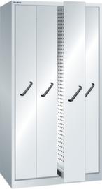 LISTA Armoire avec extensions verticales avec plaques perforées, 4 extensions, RAL7035 gris clair/RAL7035 gris clair