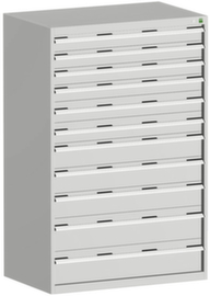bott Armoire à tiroirs cubio surface de base 1050x650 mm, 11 tiroir(s), RAL7035 gris clair/RAL7035 gris clair