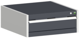 bott Armoire à tiroirs cubio surface de base 650x525 mm, 1 tiroir(s), RAL7035 gris clair/RAL7016 gris anthracite
