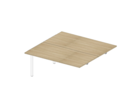 Quadrifoglio Table de rallonge à hauteur réglable Practika pour bureau Bench avec piètement 4 pieds, largeur x profondeur 1600 x 1600 mm, plaque chêne