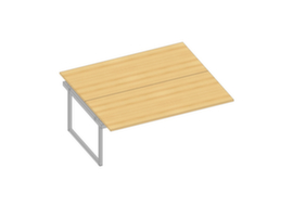 Quadrifoglio Table de rallonge Practika pour bureau Bench avec piètement à patins, largeur x profondeur 1800 x 1600 mm, plaque hêtre