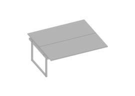 Quadrifoglio Table de rallonge Practika pour bureau Bench avec piètement à patins, largeur x profondeur 1800 x 1600 mm, plaque gris