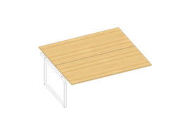 Quadrifoglio Table de rallonge Practika pour bureau Bench avec piètement à patins, largeur x profondeur 1800 x 1600 mm, plaque hêtre