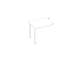 Quadrifoglio Table de rallonge à hauteur réglable Practika pour bureau avec piètement 4 pieds, largeur x profondeur 800 x 600 mm, plaque blanc
