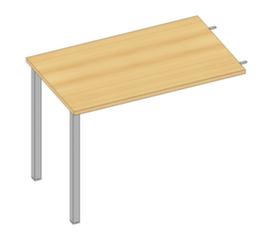 Quadrifoglio Table de rallonge à hauteur réglable Practika pour bureau avec piètement 4 pieds, largeur x profondeur 1000 x 600 mm, plaque hêtre