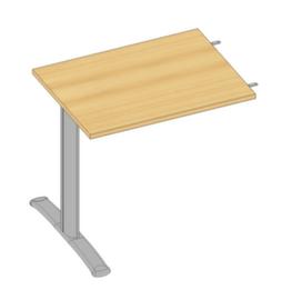 Quadrifoglio Table de rallonge Practika pour bureau avec piètement en C, largeur x profondeur 800 x 600 mm, plaque hêtre