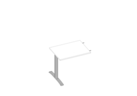 Quadrifoglio Table de rallonge Practika pour bureau avec piètement en C, largeur x profondeur 800 x 600 mm, plaque blanc
