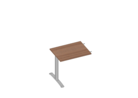 Quadrifoglio Table de rallonge Practika pour bureau avec piètement en C, largeur x profondeur 800 x 600 mm, plaque noyer Canaletto