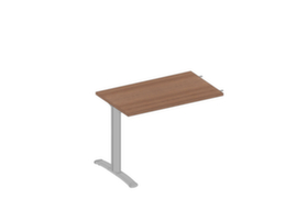 Quadrifoglio Table de rallonge Practika pour bureau avec piètement en C, largeur x profondeur 1000 x 600 mm, plaque noyer Canaletto