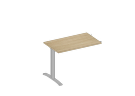 Quadrifoglio Table de rallonge Practika pour bureau avec piètement en C, largeur x profondeur 1000 x 600 mm, plaque chêne