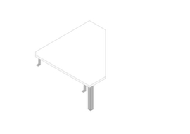 Quadrifoglio Angle de liaison carré Practika pour piètement à patins, largeur x profondeur 840 x 840 mm, plaque blanc