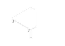 Quadrifoglio Angle de liaison carré Practika pour piètement à patins, largeur x profondeur 840 x 840 mm, plaque blanc