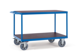 fetra Chariot de table SUPER-MULTIVARIO avec étagères antidérapantes 1000x700 mm, force 1200 kg, 2 plateaux