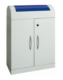 stumpf Collecteur de matériaux recyclables ign ifugé avec porte, 90 l, couvercle RAL5010 bleu gentiane