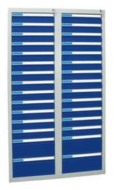 stumpf Armoire à tiroirs ES 510, 30 tiroir(s), RAL7035 gris clair/RAL5010 bleu gentiane