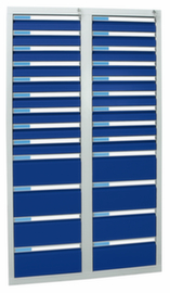 stumpf Armoire à tiroirs ES 510, 26 tiroir(s), RAL7035 gris clair/RAL5010 bleu gentiane